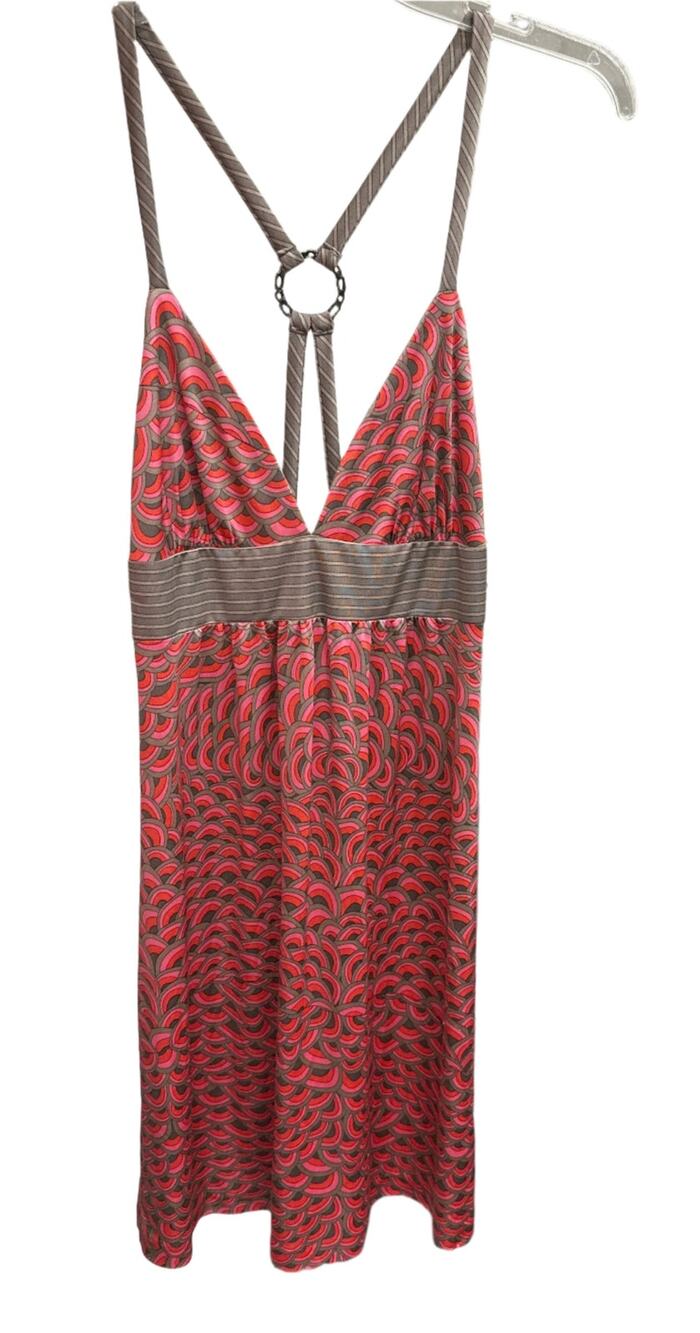 Trina Turk Flamingo Print Dress NWT Sz 4 Pink Strappy Back Knee